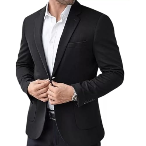Blazer Masculino Slim 2 Botões Corte Italiano (BR, Numérico, 46, Regular, Regular, Preto)