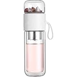 [Nuevo dise？o del vaso infusor de té:] La botella de agua de té de doble pared puede separar fácilmente el té de hojas sueltas y el agua. Dise？o moderno e innovador creado para el conocedor de té y café consciente de la salud. 390 ML de capacidad, adapta a la mayoría de los soportes para automóviles