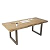 Rustic Style Solid Wood Computer Desk 55-inch Large Office Desk Home Simple Modern Long Desk Study Writing Desk Dining Table for Home Office