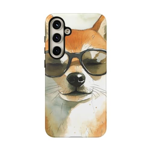Coque Samsung S24 Plus rigide mate anti-rayure Shiba Inu orange