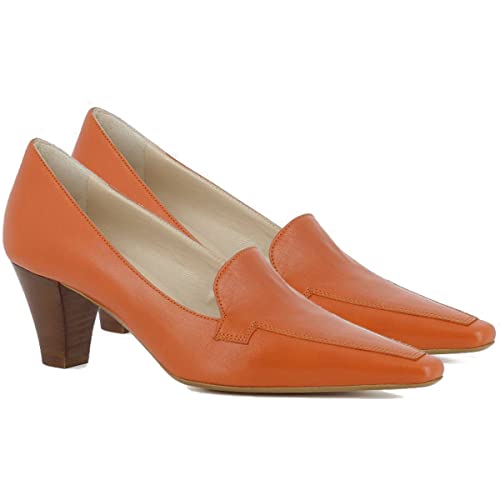 Image of LEHOOR Women Vintage Chunky Block Heel Pumps Shoes Square Pointed Toe Slip On Formal Office Work Business Loafers Shoes Suede Snakeskin Cone Heel Oxford Shoe Ladies Professional Chic Fall 4-11 M US