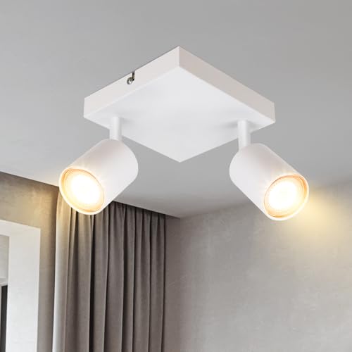 Lichtmaler Deckenspots 1 Flammig Schwarz Deckenstrahler - Deckenleuchte GU10 Schwenkbar 350° Spotleuchte Retro Wand Deckenlampe Spots LED für Küche, Wohnzimmer, Flur, Ohne Leuchtmittel
