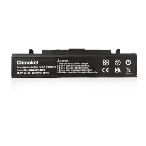 Chinoket 5200mAh AA-PB9NC6B AA-PB9NS6B Batteria per Samsung R519 R530 R540 R580 R780 RV511 RC520 R522 NP350V5C NP300E5C NP300E5A NP350E5C NP300V5A NP300V5A 550P5 C AA-PB9MC6W AA-PB9MC6B