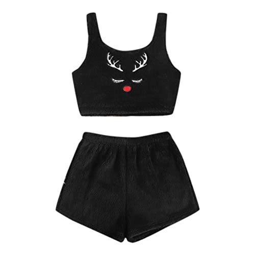 QJDFLL - QJDFLL Damen Freizeit Shorts Tops Weste Set Druck Pullover O Hals Crop Flower Anzüge & Sets(A,M)