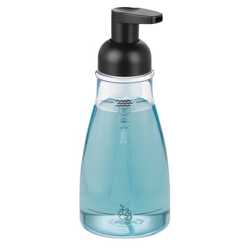 iDesign Refillable Foaming Soap Dispenser for Kitchen or Bathroom Vanity - Clear/Matte Black