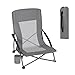 Produktbild WOLTU Strandstuhl klappbar, Campingstuhl faltbar leicht, Klappstuhl Strand, Faltstuhl Camping, gepolsterte Armlehnen, Mesh-Rückenlehne, mit Getränkehalter Tragetasche, Dunkelgrau