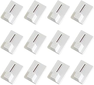50 Pcs White Plastic Sticky End Hook Self Adhesive Hook Curtain Rod Bracket for Net Curtain Rods Net Curtain Wire