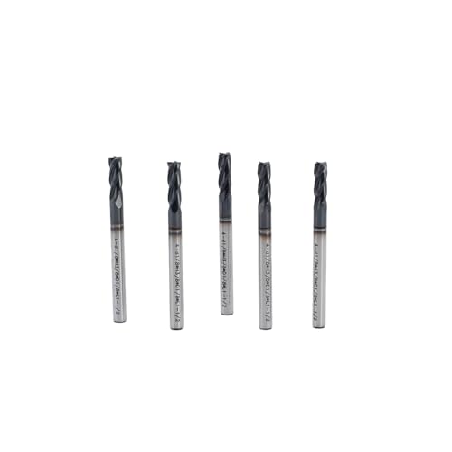 Image of Square End Mills Set JESTUOUS Carbide 4 Spiral Flute Titanium Coating Drill Bits 1 /8 inch Shank Dia.3 /8 inch Cut Length for Milling Metal,5 Pieces