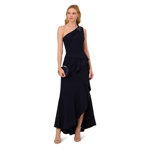 Image of Adrianna Papell Women's Beaded Knit Crepe Gown