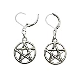 Pentacles Earrings, Pentagram Lever Back, Witch Goth Symbol Gothic Jewelry, Fantasy Magic