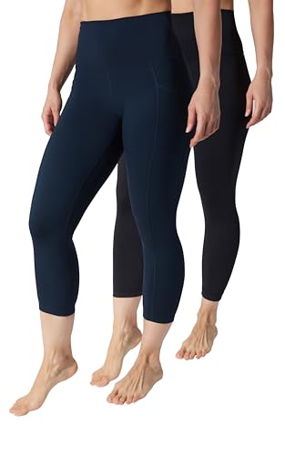 90 Degree by Reflex 2-Pack High-Waist Capri Leggings with Pocket