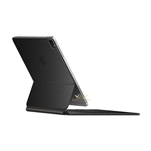 SopiGuard Skin for iPad Pro Magic Keyboard 12.9 (iPad Pro A2229) Precision Edge-to-Edge Vinyl Sticker Top, Keyboard, and Rear Panel (3M Brushed Black)