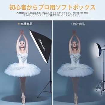 Amazon | 2個セットソフトボックス 50×70cm 写真撮影照明キット