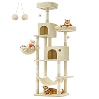 Amazon | FEANDREA キャットタワー 大型猫 ハンモック耐荷重10KG 猫