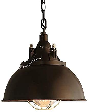 Lámpara colgante industrial E27 con difusor de vidrio para luz focalizada