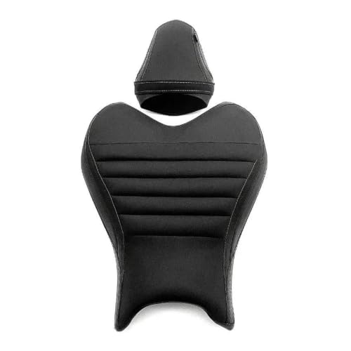Cojín de asiento YZF-R1 R7 antideslizante y resistente juego negro para piloto y pasajero