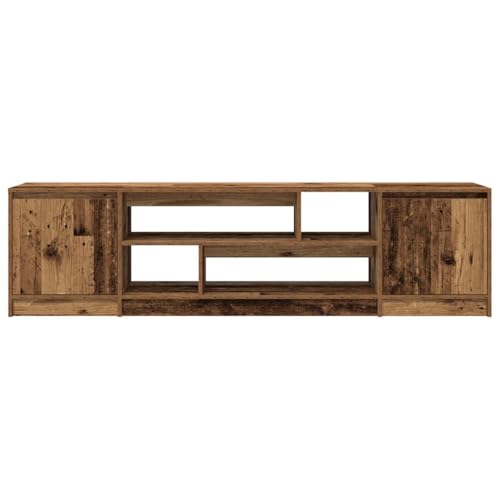 Meuble TV compartiments ouverts grand buffet bas en bois - 7