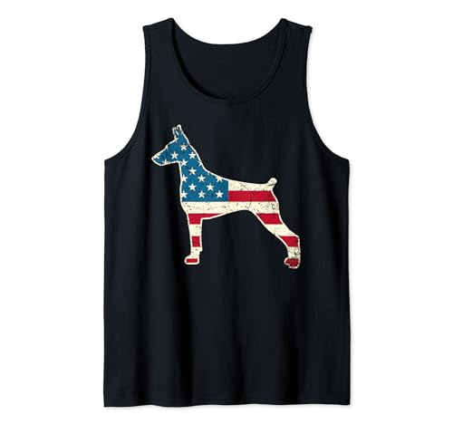 Doberman 4th of July Dog Lover Men Women USA American Flag Tank Top