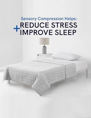 Image of YnM Cooling Weighted Blanket for Adults, 20lbs Heavy Bed Throw for One Person of 190lbs, Perfect for Hot Sleepers with Cooling Rayon /Glass Beads(48x72 Inches,Twin /Full Bed, Light Grey)