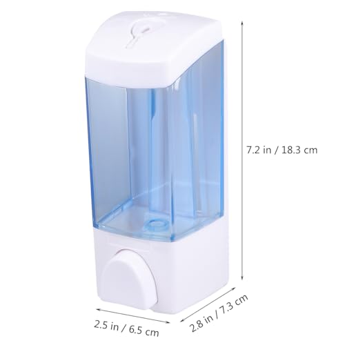 Image of iplusmile Blue Wall Mounted Liquid Soap Dispenser, 300ml Manual, Heavy Duty, Shampoo Dispenser for Bathroom Kitchen Hotel Restaurant, Shower Gel