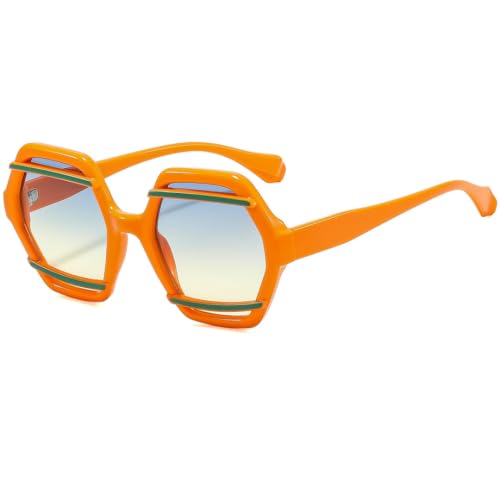 Monture de lunettes de soleil irrégulière haut de gamme aux finitions bicolores