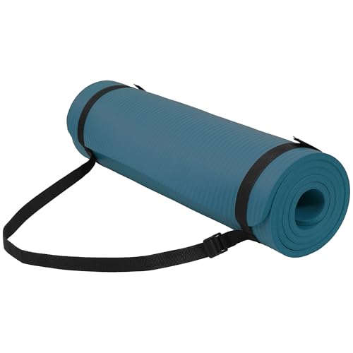 Image of BalanceFrom GoYoga All-Purpose 1 /2-Inch Extra Thick High Density Anti-Tear Exercise Yoga Mat with Carrying Strap