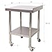 Stainless Steel Work Table with 4 Wheels, All-Stainless Steel Prep Table, Casters Heavy Duty Food Prep Worktable for Restaurants, Hotels, Workshops, Kitchens, Gardens and Garages