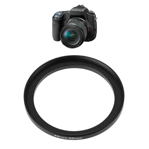 2 unidades de anillo adaptador de aluminio de 49 mm a 55 mm para lentes, tipo step up, con rosca macho de 49 mm y hembra de 55 mm miniatura 3