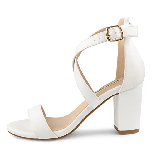 Image of JOY IN LOVE Women's Chunky Block Heels 3 Inch Ankle Strap Low Heel Sandals