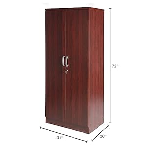 Better home products harmony wood two door armoire wardrobe cabinet in mahogany  urban country home decor