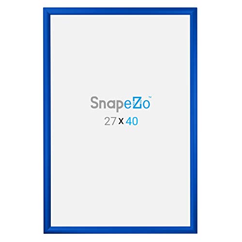 Snapezo Poster Frame 27X40 Inches, Blue 1.2 Inch Aluminum Profile, Front-Loading Snap Frame, Wall Mounting, Premium Series #TOP5