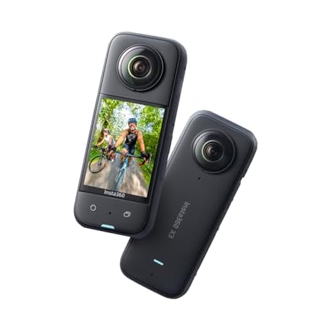 Insta360 X3 - Waterproof 360 Action Camera with 1/2" 48MP Sensors, 5.7K 360 Active HDR Video, 72MP 360 Photo, 4K Single-Lens, 60fps Me Mode, Stabilization, 2.29" Touchscreen, AI Editing, Live Stream Cover