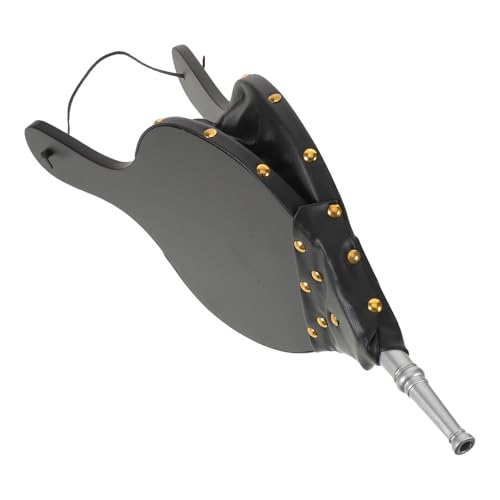 SAFIGLE Manual Fireplace Bellows Rustic Wood Air Blower with Silver Tube for Indoor and Outdoor Fireplaces, Portable Fire Pit Bellows Stove Wood Blower Tool