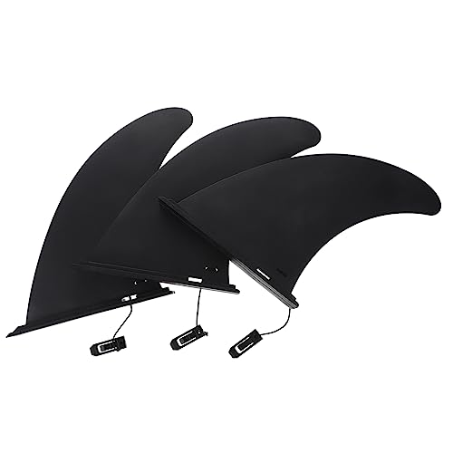 Abaodam 3 Piezas Tabla de Paddle Aleta de Paddleboard quebrar sorber Tabla Surf Hinchable Tabla de Surf Hinchable Aleta Central de Nailon Aleta de con Clip el plastico Black