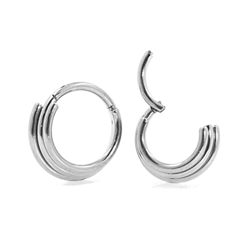 NewkeepsR 2PCS-1.2mm avec diamètre 8mm /10mm G23 Titane Empilé Clicker Septum Anneau Daith Piercing Cover