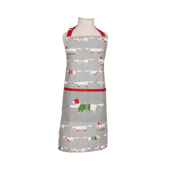 Scion by Dexam Mr Fox Christmas Childrens Apron - Grey, WHITE