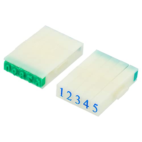 PATIKIL Sello Desmontable de Número, Sello Dígitos Personalizados Plástico Número 0 9 Combinación Conjunto para Tarjeta Recortes Álbum Enseñanza, 37x8x5mm(L*W*H)