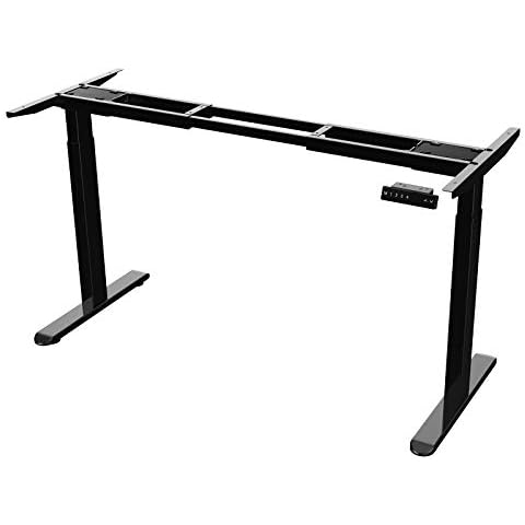AIMEZO Heavy Duty Standing Desk Frame, Dual Motor Electric Height Adjustable Sit Stand Desk Frame with 4 Memory Preset Button, USB Charging Port for Home Office (2 Tier Legs, Black) Cover