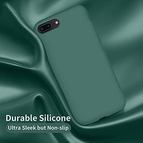 Cordking Iphone 8 Plus Case, Iphone 7 Plus Case, Silicone Ultra Slim Shockproof Phone Case With [Soft Anti-Scratch Microfiber Lining], 5.5 Inch, Midnight Green #TOP1