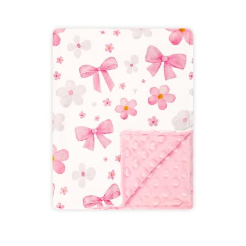 Hooyax Baby Blanket for Girls, 30x40 Inch Double-Sided Soft Blanket