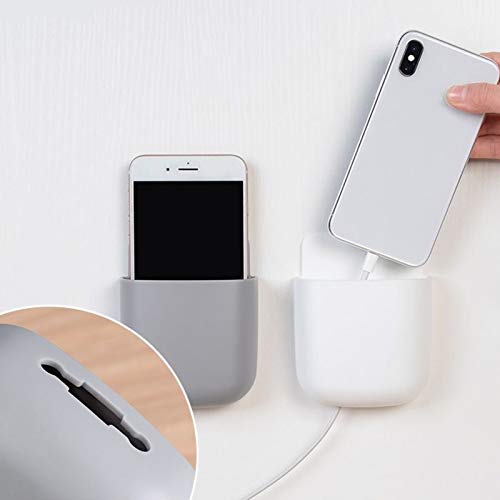 QINREN Wall-mounted Remote Control Storage Box, 3pcs Self-adhesive Mounted Sundries Organizer Hanging Container Phone Charging Rack Holder for Storing Remote Control, Cell Phone, Pen, Key (White) - Cosy Home Interiors QINREN Wall-mounted Remote Control Storage Box, 3pcs Self-adhesive Mounted Sundries Organizer Hanging Container Phone Charging Rack Holder for Storing Remote Control, Cell Phone, Pen, Key (White) - Image 6