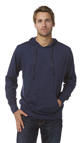 Independent Trading Co Lightweight Hooded Pullover T-Shirt XL Navy Heather