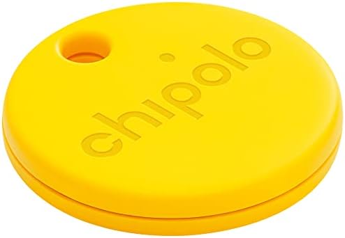 Chipolo ONE (2020) - 1 Pack - Key Finder, Bluetooth Tracker for Keys, Bag, Item Finder. Free Premium Features. iOS and Android Compatible (Yellow)