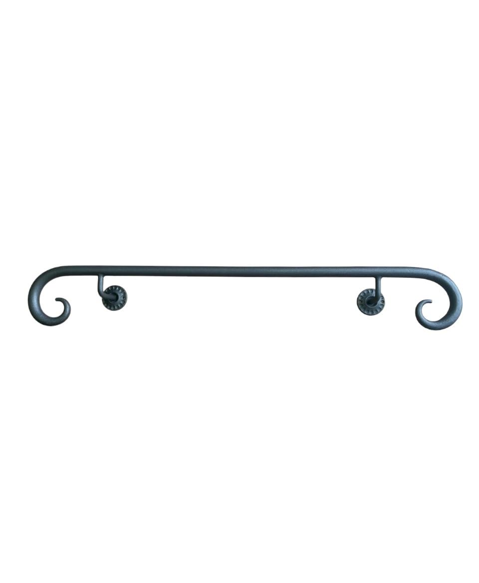 Corrimano in Ferro Mod. Positano da 50 cm a 400 cm- diametro 25 mm, adatto per scale interne e esterne, adatto per l'arredamento di qualsiasi stile. (Nero Antracite, 50 cm)