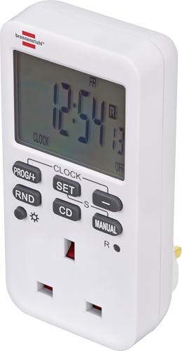 Brennenstuhl Comfort-Line Digitaler Wochentimer, Digitale Zeitschaltuhr Steckdose (Wochentimer für Innenbereich, Countdown-Funktion und mit erhöhtem Berührungsschutz) weiß Brennenstuhl Comfort-Line Digitaler Wochentimer, Digitale Zeitschaltuhr Steckdose (Wochentimer für Innenbereich, Countdown-Funktion und mit erhöhtem Berührungsschutz) weiß