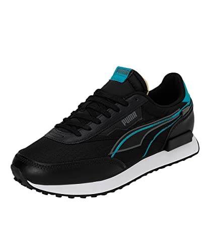 Image of Puma Unisex-Adult Future Rider Twofold Sneaker, Black-Deep Aqua, 8 UK