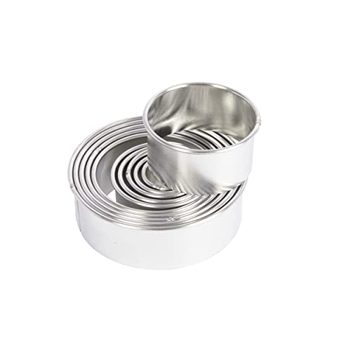 KitchenCraft Fluted Metal Biscuit/Pastry Cutters with Storage Tin (Set of 11), Silver - Image 2