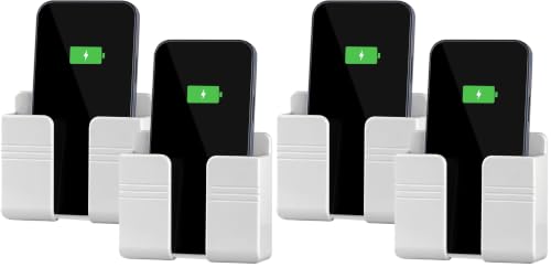 Image of CEI&BPY 2Pcs Phone Holder Wall Mounted, Phone Stand with Self Adhesive. Phone Holder for RV Charging.Compatible with iPhone and Android (2Pack-White) (Pack of 2)
