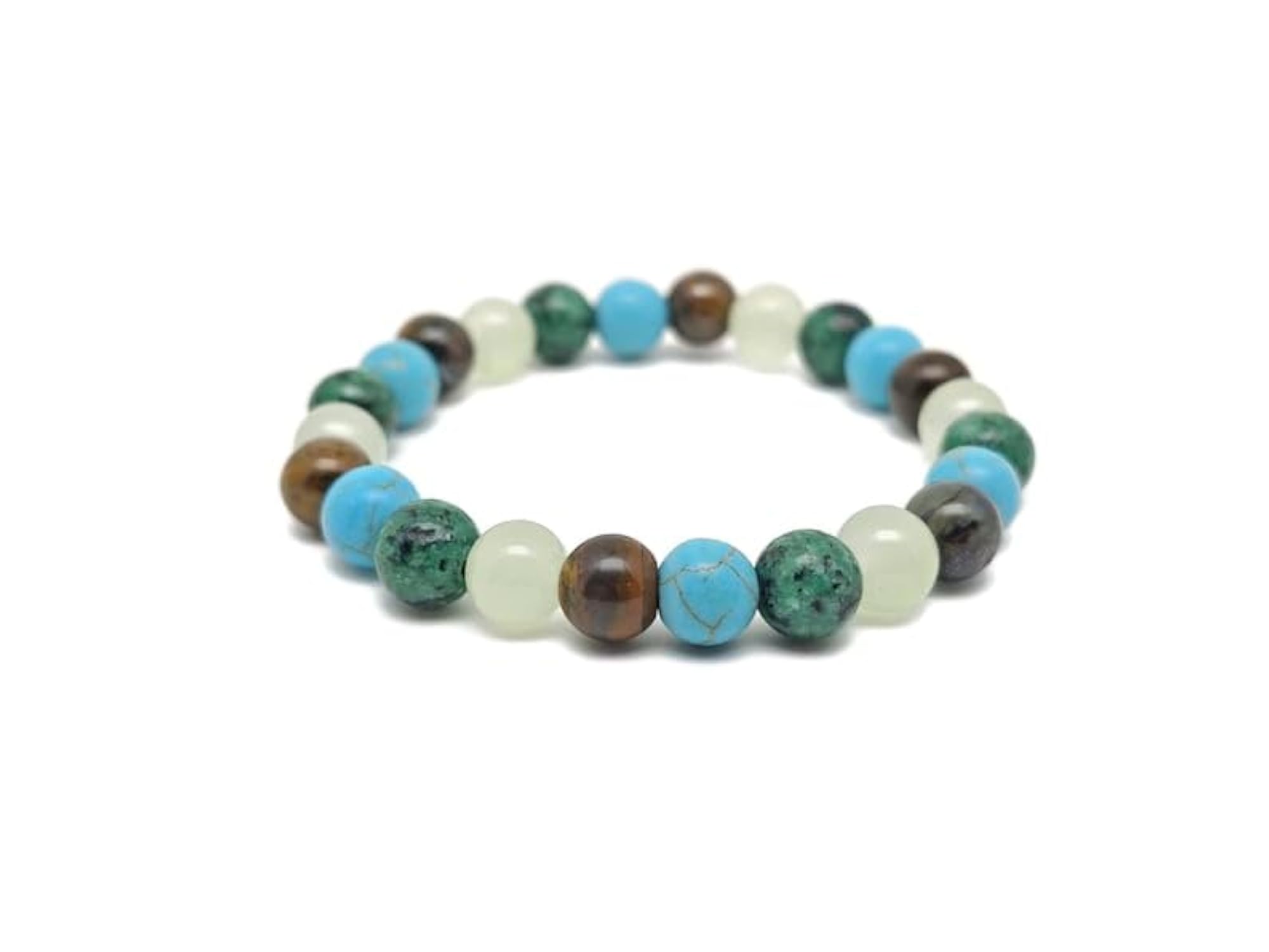 Unisex Natural Ruby Zoisite & Turquoise Stretchable Bracelet