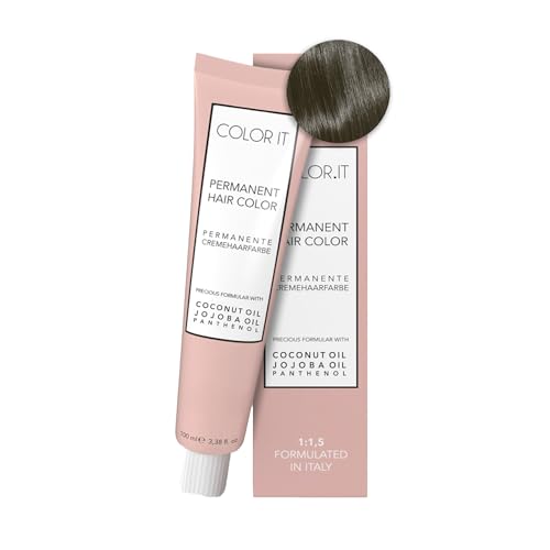 COLOR.IT by BM - Permanente Haarfarbe in Salonqualität, 100ml (6.18 Dunkelblond Asch Matt, 1er Pack)